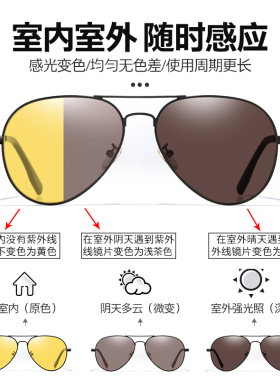 墨镜变色男士偏光钓鱼夜视镜