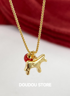 马上有钱马年新款红玛瑙项链