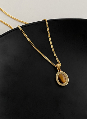 doudoustore虎眼石项链