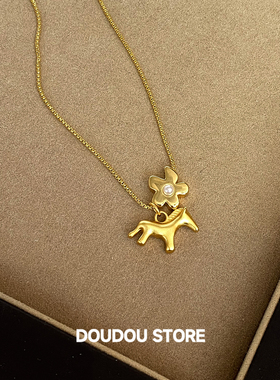 甜酷保色80cm马上有钱花项链女