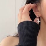 Укрепление звезда Doudoustore 925 Серебряная игольчатая легкая роскошная роскошная бриллиантовые серьги шесть манговых звездных серьж
