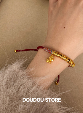 新年红盘缠小马女可调手链