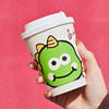 Disposable double-layer thickened paper cup with lid to prevent leakage