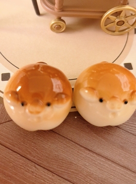 仿真微缩食玩立体小猪面包树脂配件奶油胶DIY手工材料过家家摆件