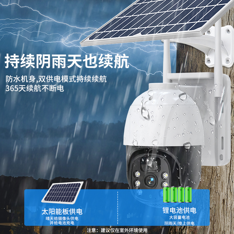 太阳能监控器摄像头家用手机远程无线摄影头4g户外360度室外无网 - 图2