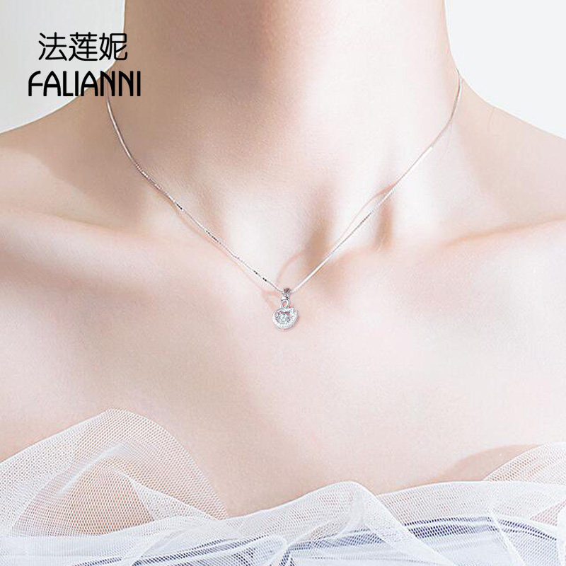 女纯银小天鹅韩版简约学生锁骨链 法莲妮项链