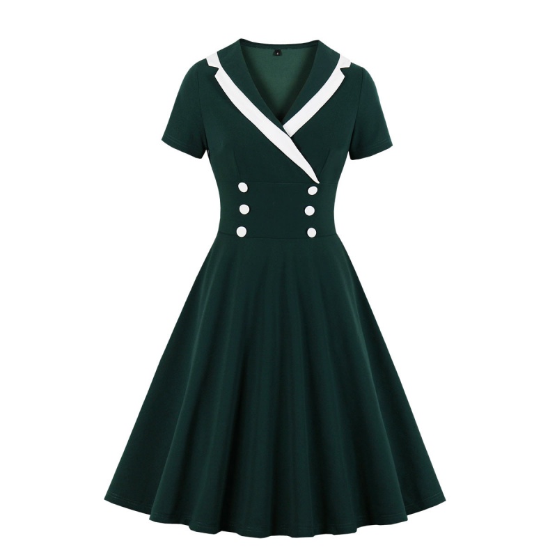 赫本温柔气质法式Vintage小众复古着50年代感显瘦收腰大摆连衣裙