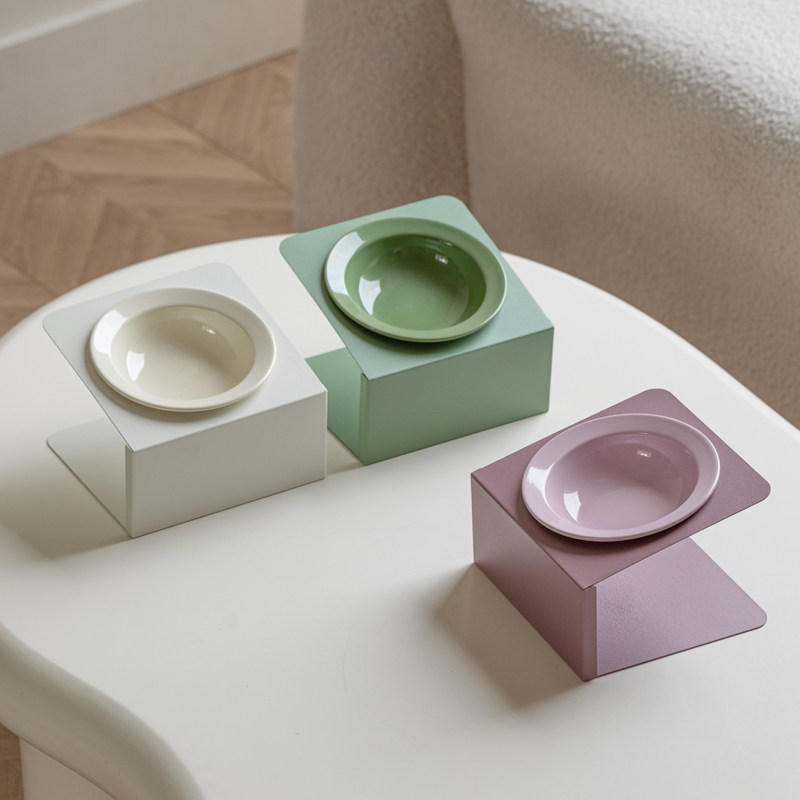 Lizzop陶瓷大口径斜口宠物猫咪碗高脚护颈椎防打翻饮水粮食猫狗碗,淘宝优惠券,粉丝福利购,淘宝优惠卷