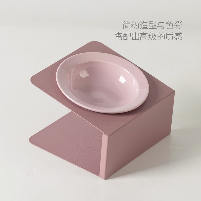 Lizzop陶瓷大口径斜口宠物猫咪碗高脚护颈椎防打翻饮水粮食猫狗碗,淘宝优惠券,粉丝福利购,淘宝优惠卷