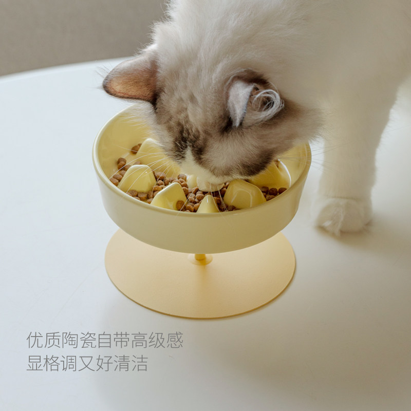 Lizzop陶瓷宠物慢食碗猫咪碗餐盘防黑下巴防噎缓食猫粮碗狗食盆,淘宝优惠券,粉丝福利购,淘宝优惠卷