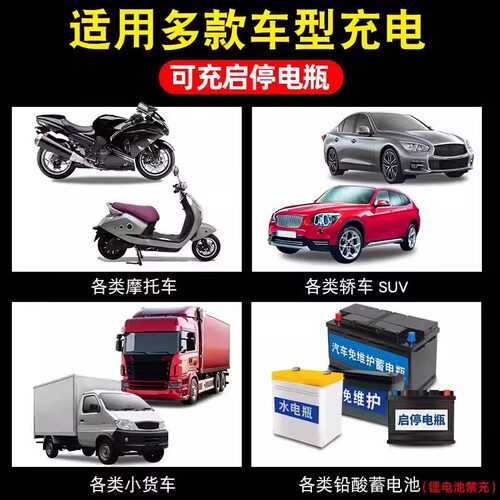 12V电瓶汽车伏轿车蓄电池摩托车充电器智能货车充电机充电器通用 - 图3