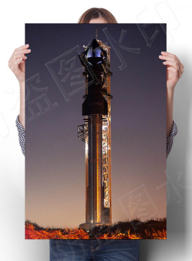 复古怀旧埃隆马斯克海报星舰宇宙飞船壁画装饰画spacex火箭墙贴画