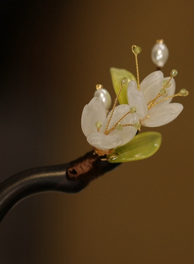 玉兰花木簪汉服古风配饰发簪
