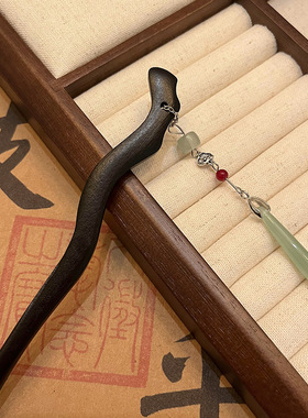 小众设计新中式发簪古风旗袍