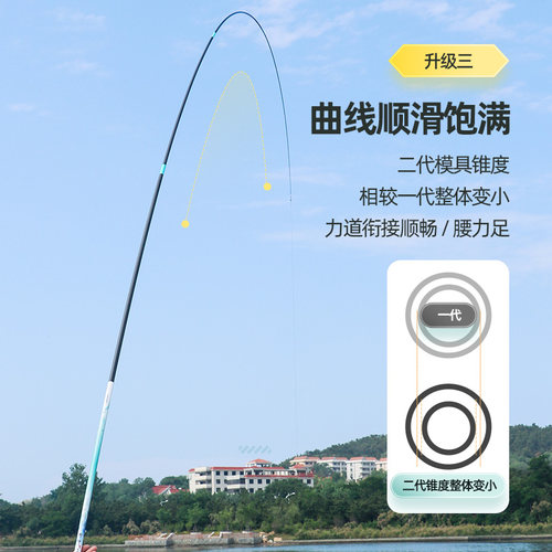光威影峰休闲二代鱼竿台钓竿28调4H碳素超轻超硬手杆综合竿 - 图1