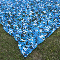 Sky blue camouflage pseudo-mounted web double layer encrypted thickened sunscreen Park campus school decoration cover sea blue shading net