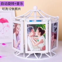 Creative artisanal DIY custom photo Trojan Horse rotating photo frame Swing Desk Album Knot Wedding Photos Birthday teachers Day