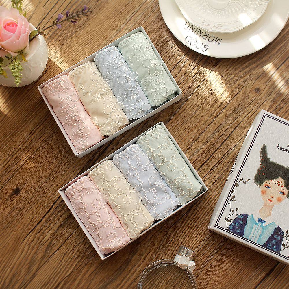 礼盒装日单清新纯全棉中腰女士内裤 无痕包臀少女短裤有加大,淘宝优惠券,粉丝福利购,淘宝优惠卷