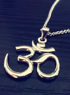 s925纯银om瑜伽组合饰品吊坠项链