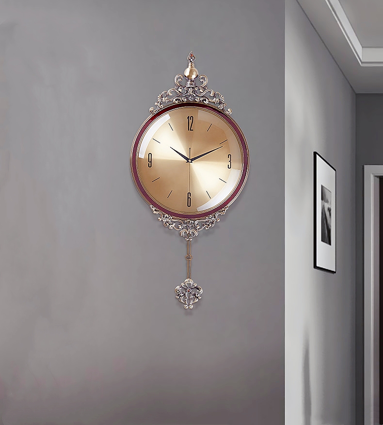 轻奢北欧式钟表挂钟客厅现代简约时钟家用创意时尚装饰摇摆石英钟 - 图1