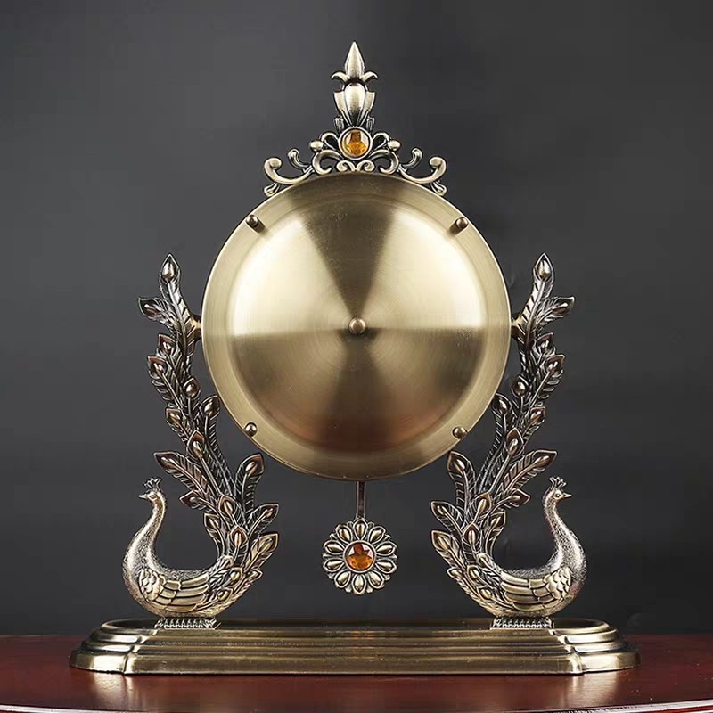 欧式金属座钟桌面摆件客厅时尚简约静音时钟家用创意台式石英钟表,淘宝优惠券,粉丝福利购,淘宝优惠卷