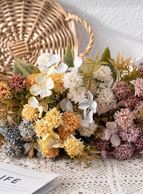 ins风10头丁香花束仿真花假花客厅餐桌玄关茶几装饰花束摆件