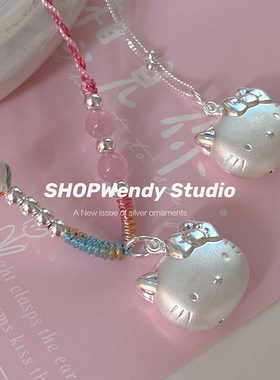 可爱猫咪999足银少女心项链