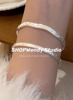 SHOPWendy足银999.9碎冰冰手镯