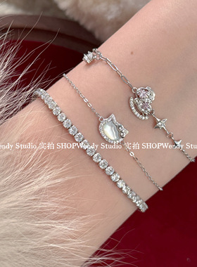 小马Kitty纯银超闪满钻手链