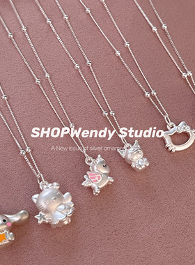 闺蜜同款Kitty猫玉桂狗项链