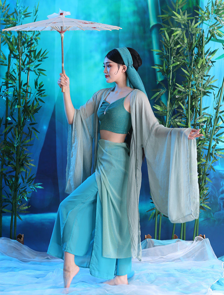 小橙子同款改良版古典舞演出服青蛇白蛇舞蹈表演广袖外披汉服练功,淘宝优惠券,粉丝福利购,淘宝优惠卷