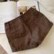 Old Money Style Casual Pants Women's Slim Brown Shorts