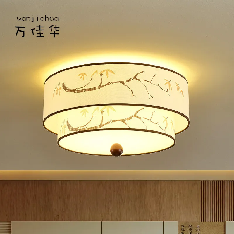 宋代美学卧室吸顶灯设计师自然风山水布艺复古衣帽间主卧书房灯具,淘宝优惠券,粉丝福利购,淘宝优惠卷