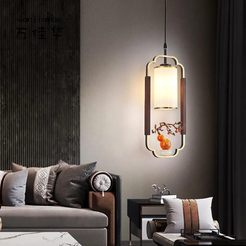 新款灯饰新中式全铜小吊灯中国风禅意客厅背景墙实木卧室床头吊灯,淘宝优惠券,粉丝福利购,淘宝优惠卷