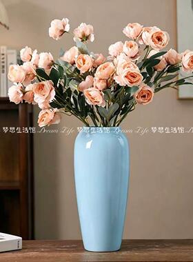 山归来花瓶景德镇陶瓷高级感高32cm荷花水培鲜花中式高级客厅摆