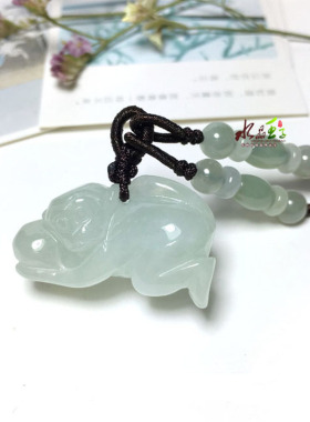老坑生肖猴吊坠挂件翡翠玉