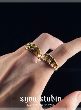 Syou金骨头结钛钢戒指