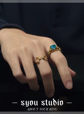 Syou不规则金刃钛钢戒指哥特饰品