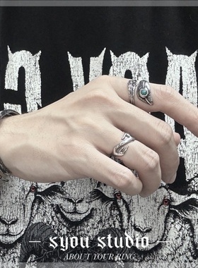 Syou中性钛钢复古经典小众戒指