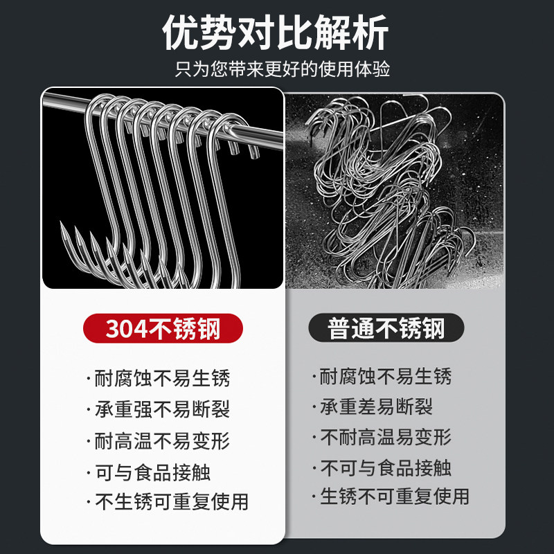 挂腊肉钩晒香肠不锈钢S型尖头钩咸肉挂钩挂肉烤鸭晒鱼干钩子大号,淘宝优惠券,粉丝福利购,淘宝优惠卷