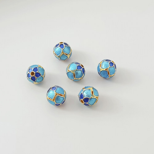 强保色18K景泰蓝西瓜隔珠散珠子diy烧蓝配件手工串珠手链首饰配件 - 图2