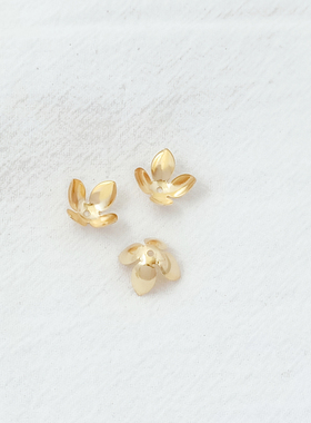 保色银14K包金花托花蕊帽托隔片