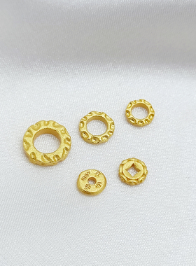 保色沙金元宝钱盘缠锤纹隔片