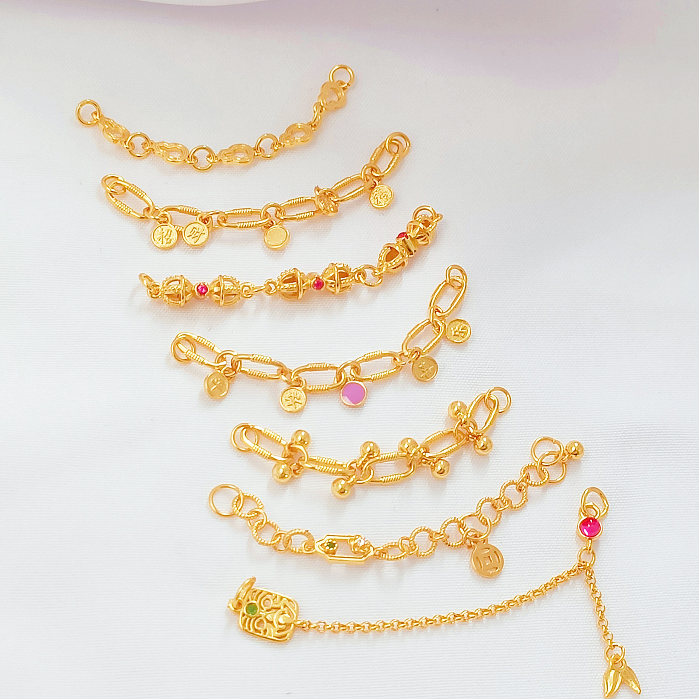 强保色铜镀24K金双吊手链延长链收尾链diy手工自制项链饰品配件,淘宝优惠券,粉丝福利购,淘宝优惠卷