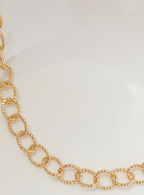 铜镀金14k包金保色大o开口手链