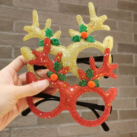 Children's Christmas Party Antler Decorative Glasses