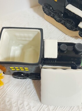 火车头陶瓷储物罐创意厨房家居收纳罐大容量猪油罐储蓄罐个性摆件