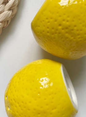 趣享Home仿真浮雕柠檬造型陶瓷调味瓶创意设计摆件厨房餐厅装饰品