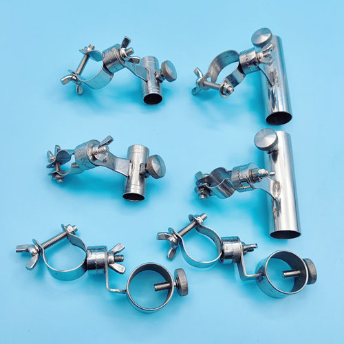 不锈钢加厚钓椅配件三件套支架炮台架鱼护架饵盘架钓鱼凳灯架伞架 - 图0