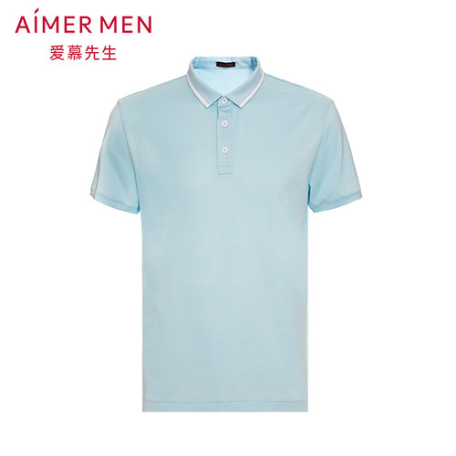 爱慕先生夏季男装上衣休闲运动高尔夫翻领POLO衫短袖T恤NS81D581 - 图0